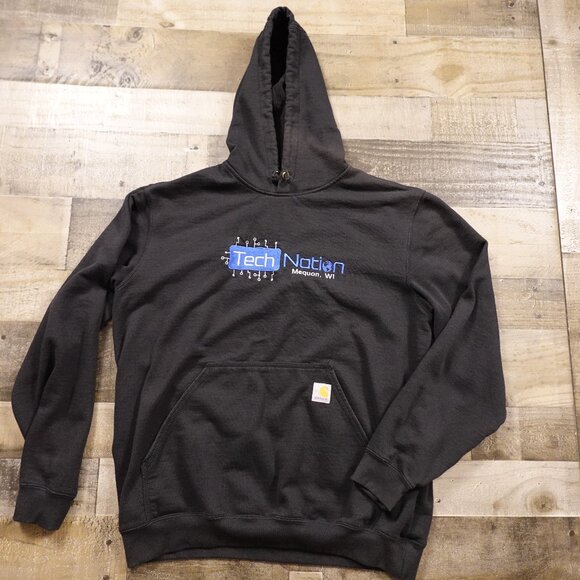 Carhartt Loose Fit Tech Nation Logo Hoodie Men's Large Black TS0121-M - Picture 1 of 12